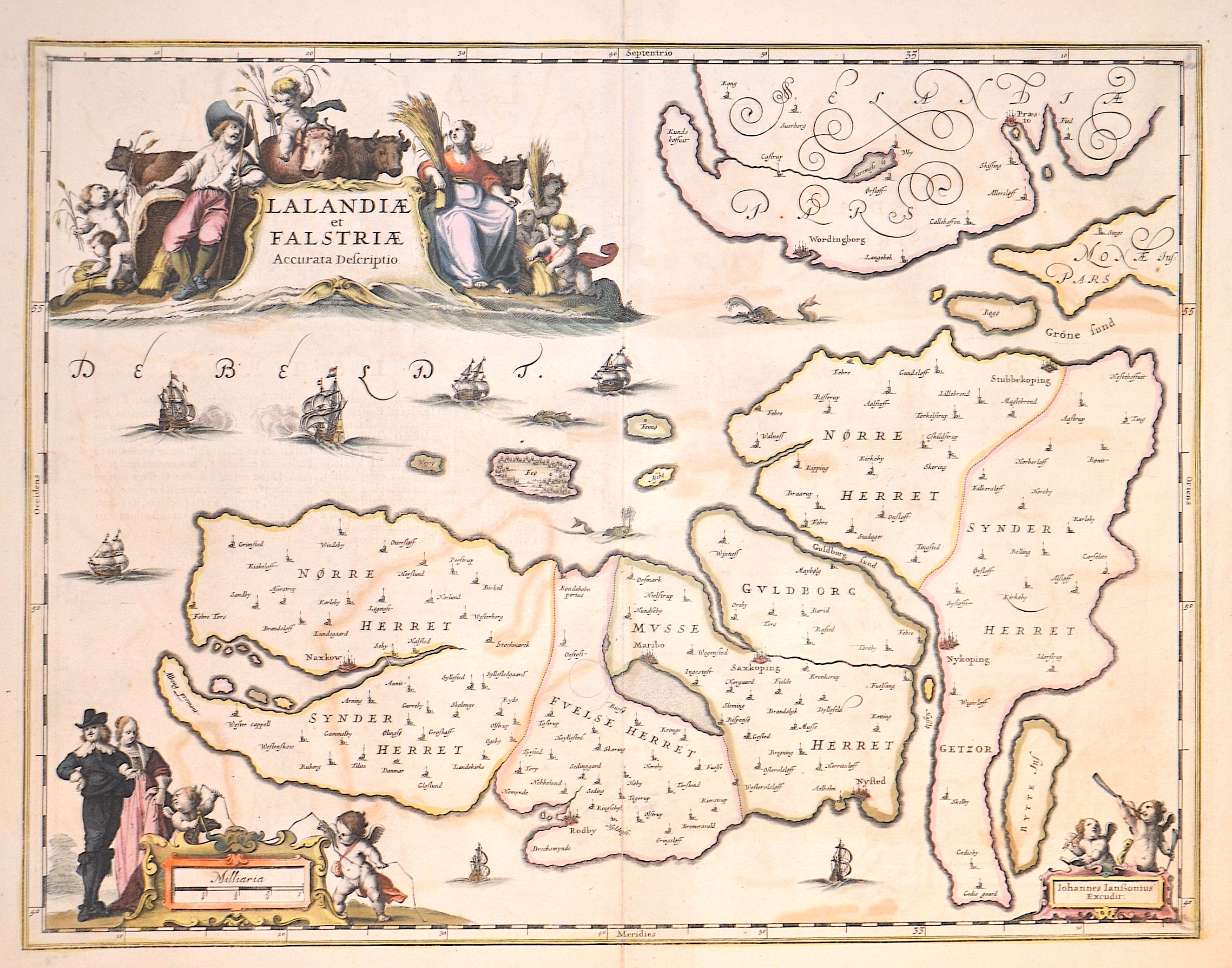 Janssonius Johann Lalandiae et Falstriae Accurata Descriptio.