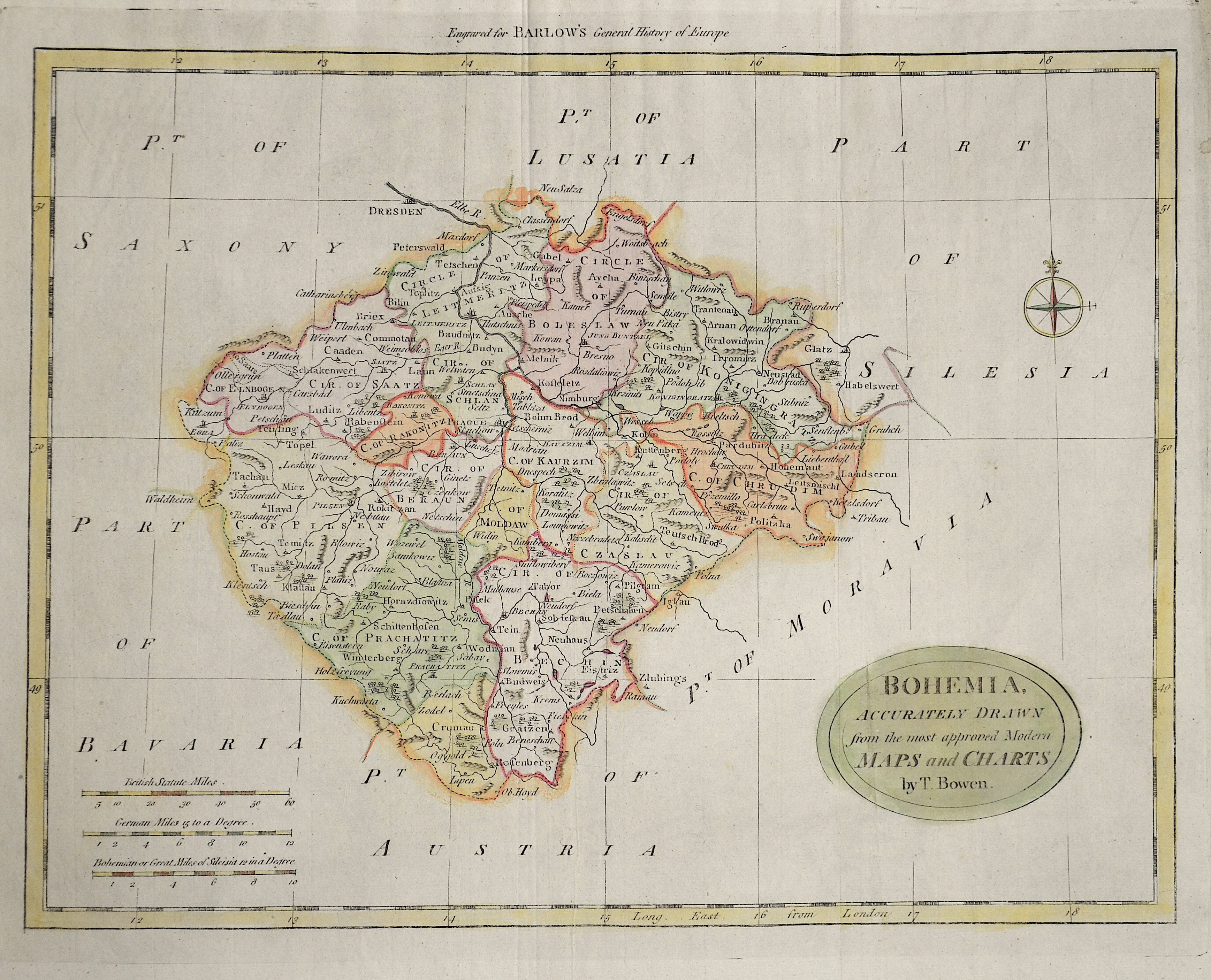 Bowen Thomas Bohemia, accurately drawn from the most approved Modern Maps and Charts