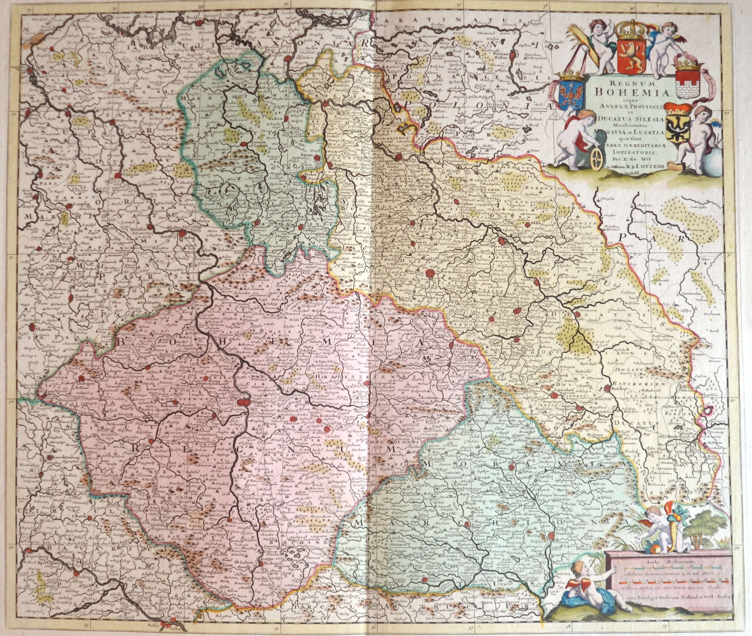 Ottens  Regnum Bohemia. Eique Annexae Provinciae ut Ducatus Silesia Marchionatus Moravia et Lusatia