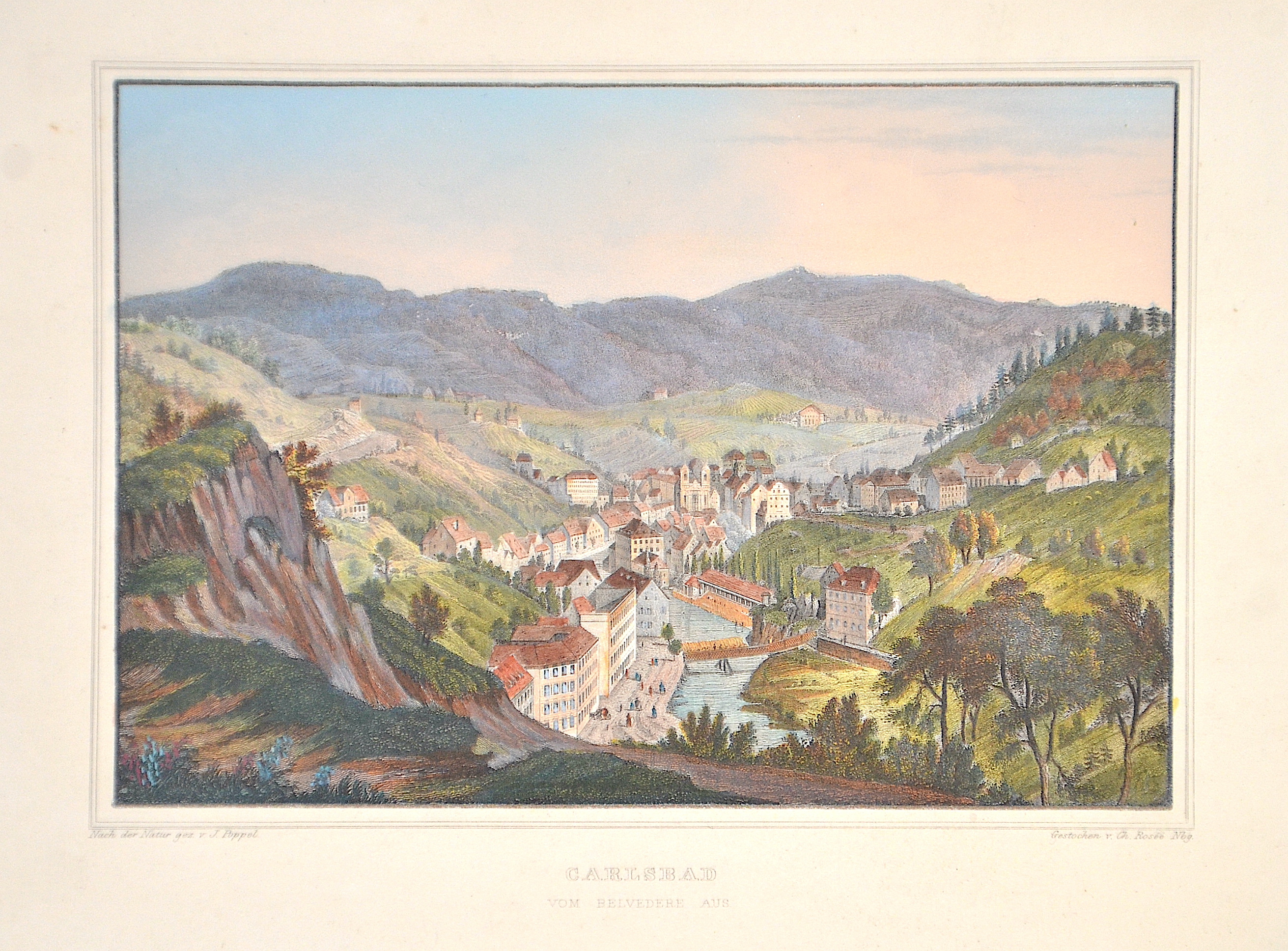 Poppel Johann Gabriel Friedrich Carlsbad vom Belvedere aus.