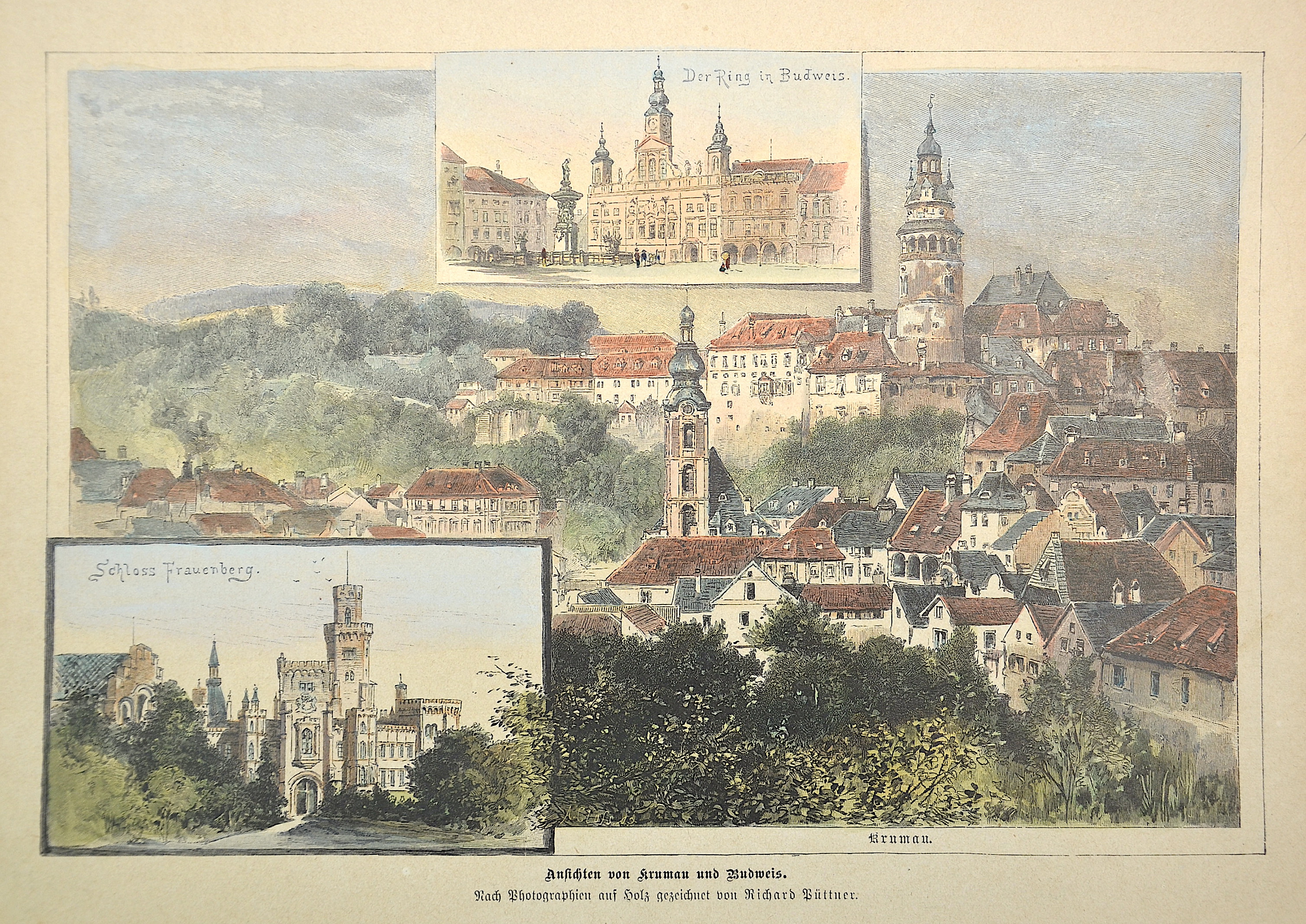 Püttner Richard Ansichten von Krumau und Budweis. (Prag)