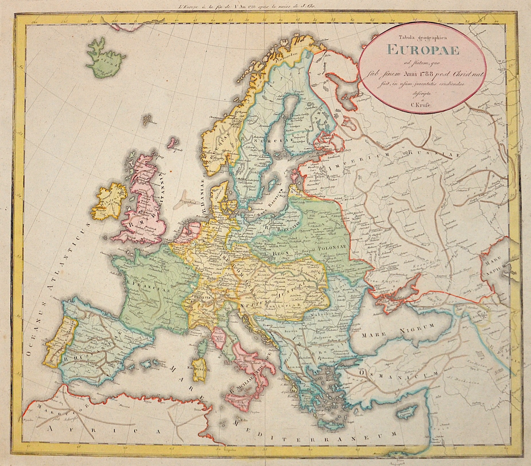 Kruste  Tabula geographica Europae ad statum, quo sub finem Anni 1788 post Christ nat……