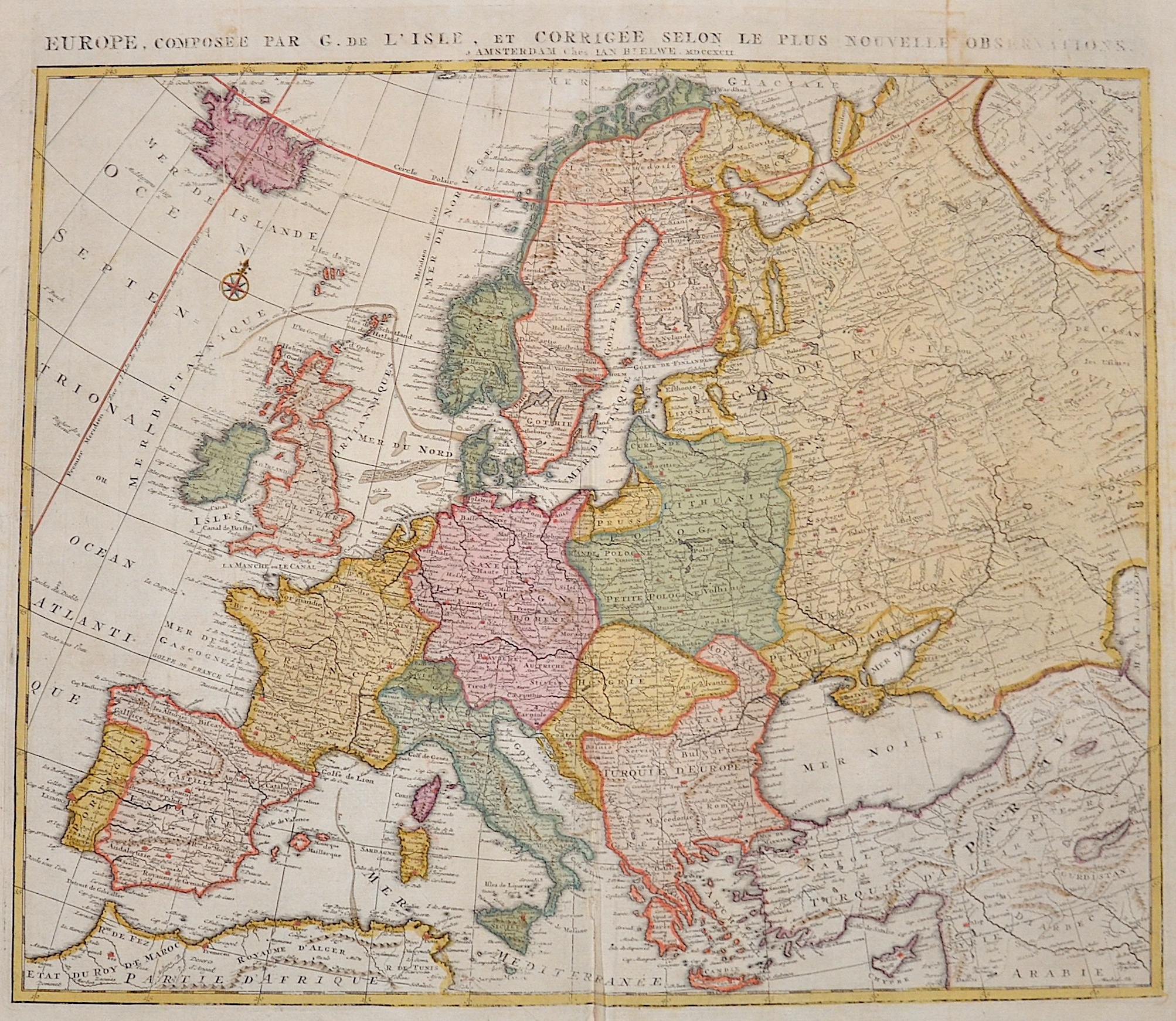 Elwe  Europe, composée par G. d´ Isle et corrigée selon le plus nouvelle observations