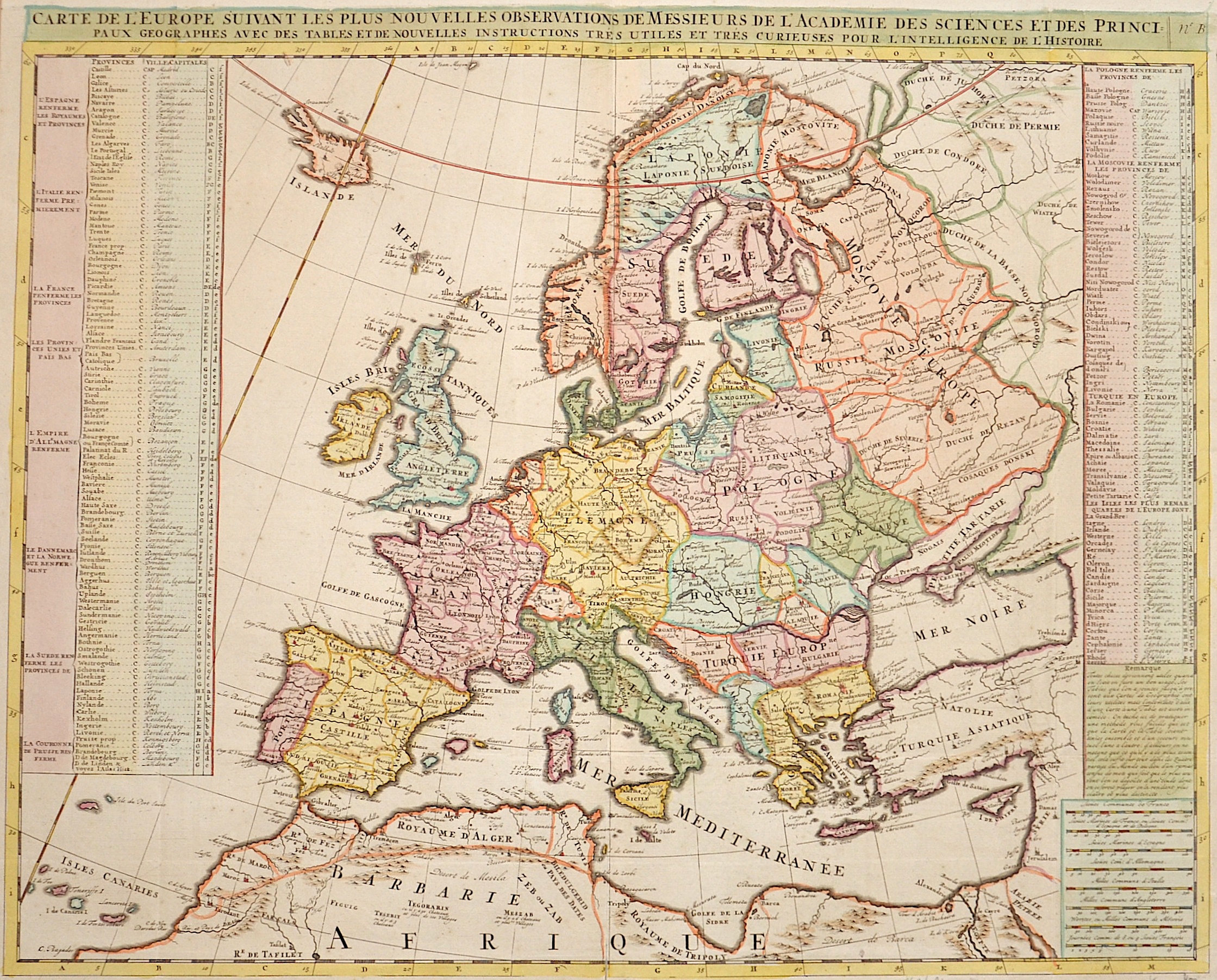 Chatelain Henri Abraham Carte de l’Europe…