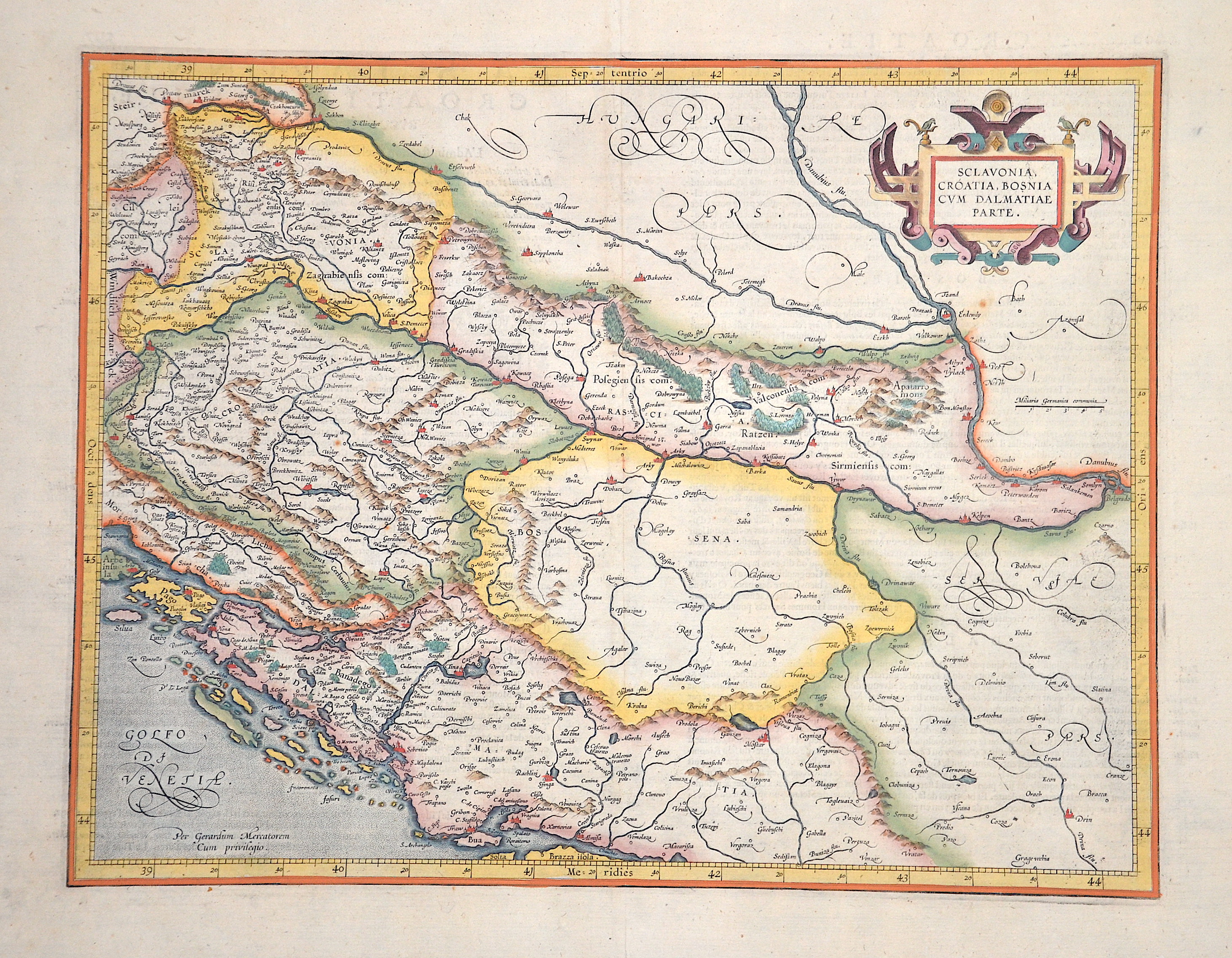 Mercator Gerhard Sclavonia, Croatia, Bosnia cum Dalmatiae parte