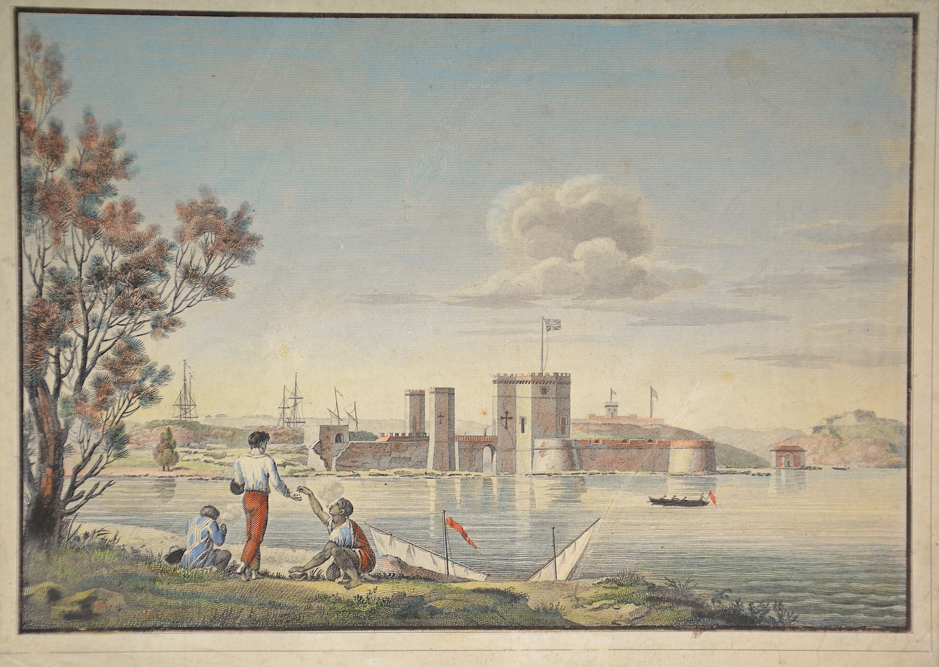 Anonymus  Le Fort Maquarie sur la pointe est de l´arise Sidney, au port Jackson