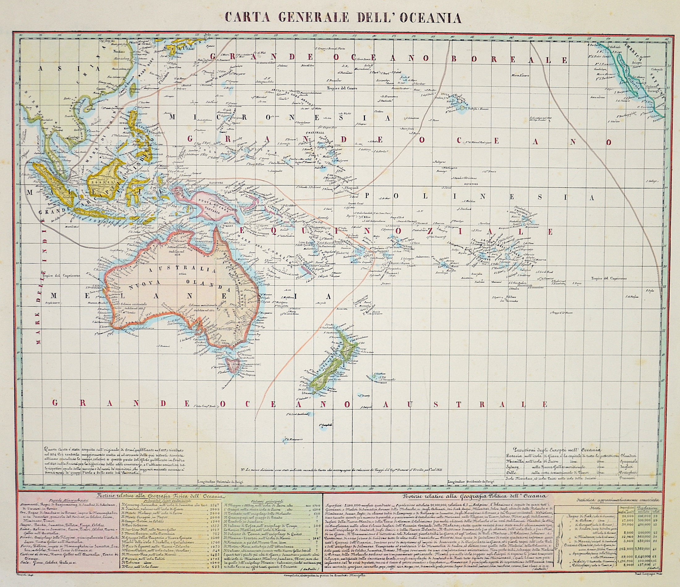 Marzolla Benedetto Carta Generale dell’Oceania