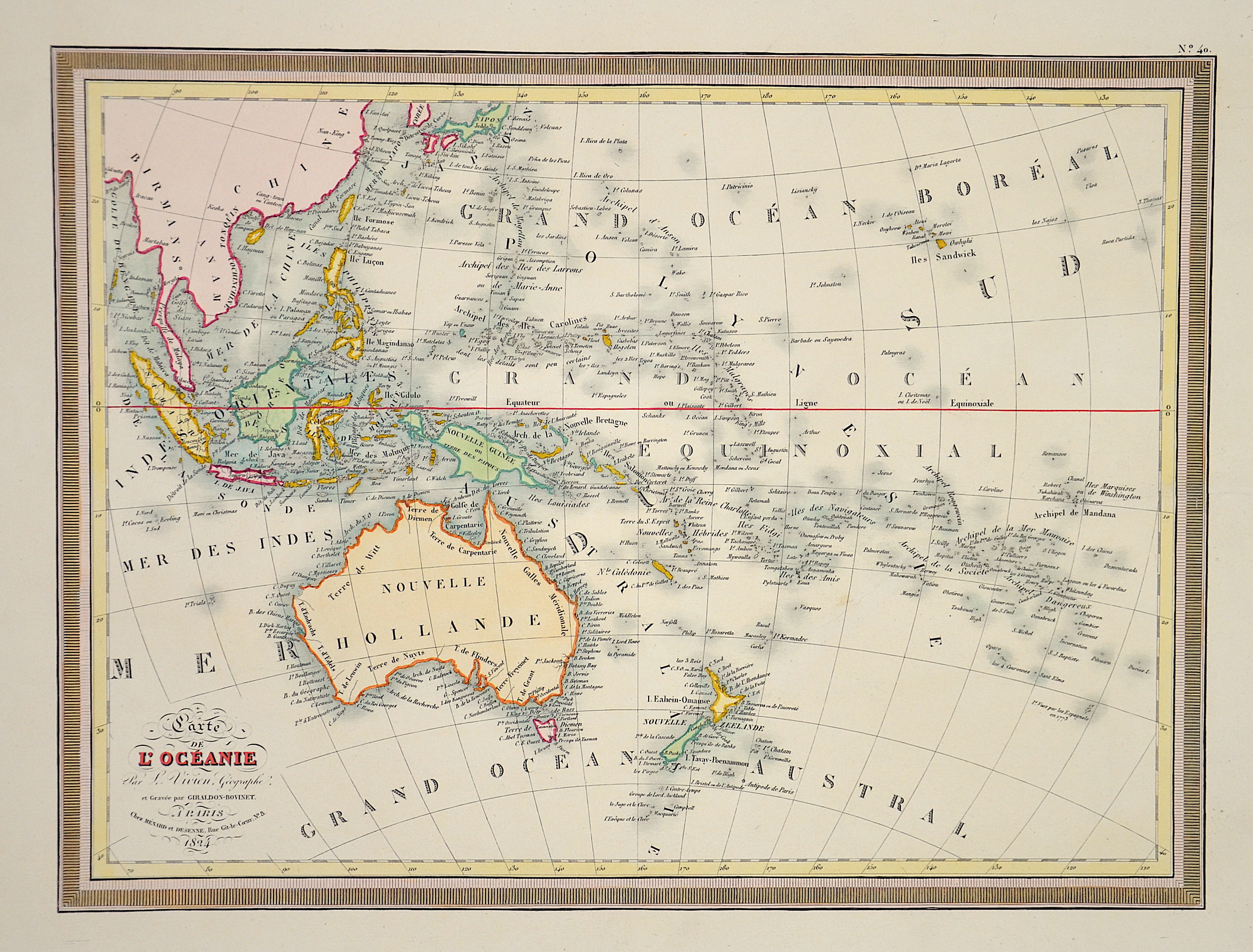 Giraldon-Bovinet  Carte de l’Oceanie Par L. Vivien, Geographe.