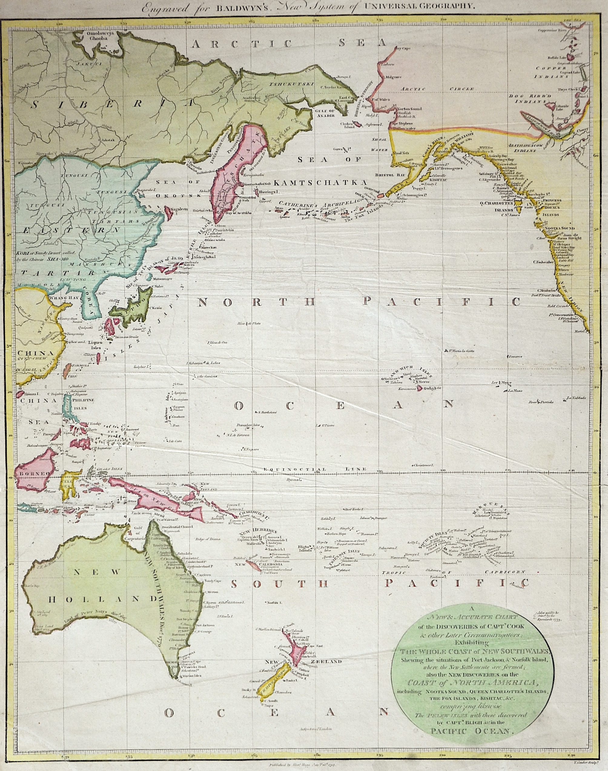 Hogg  A New & Accurate Chart of the Discoveries of Captn Cook & other Later Circumnavigators