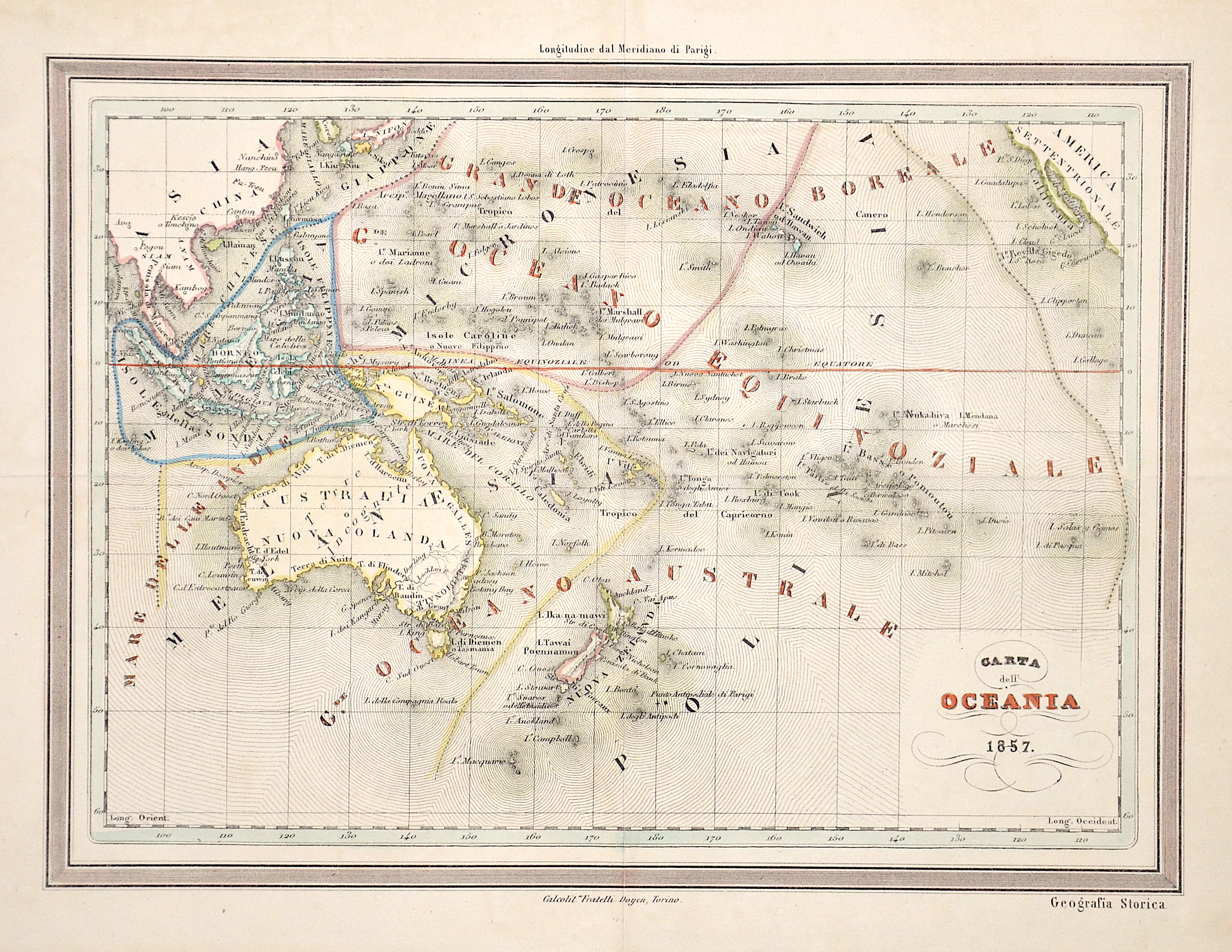 Doyen  Carta dell Oceania 1857.