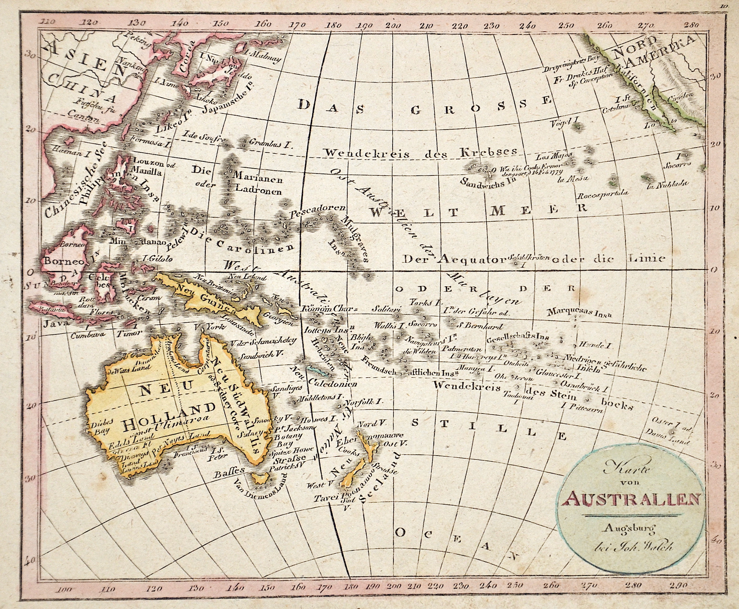 Walch Johann Karte von Australien