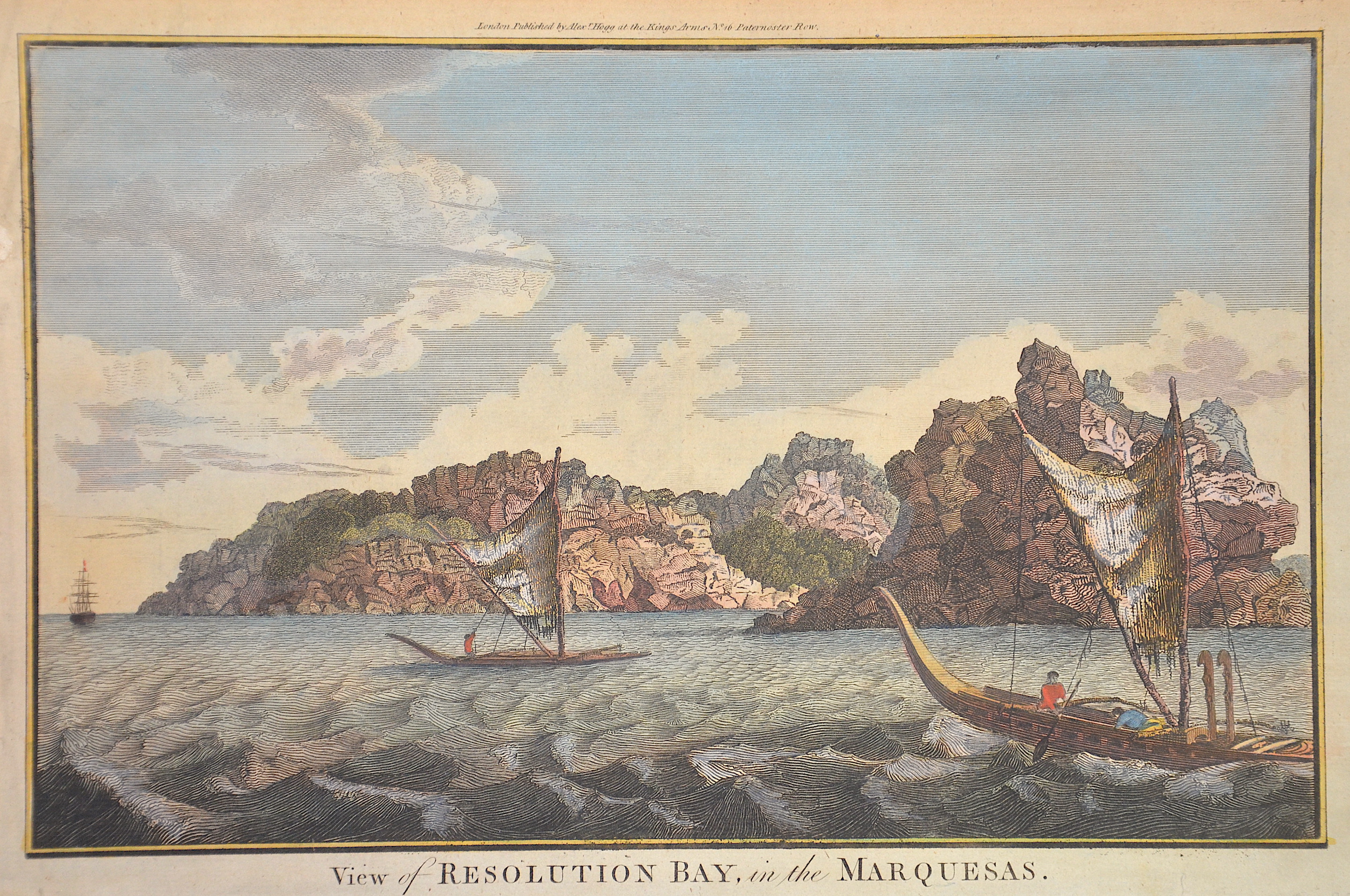 Hogg  View of Resolution Bay, in the Marquesas.