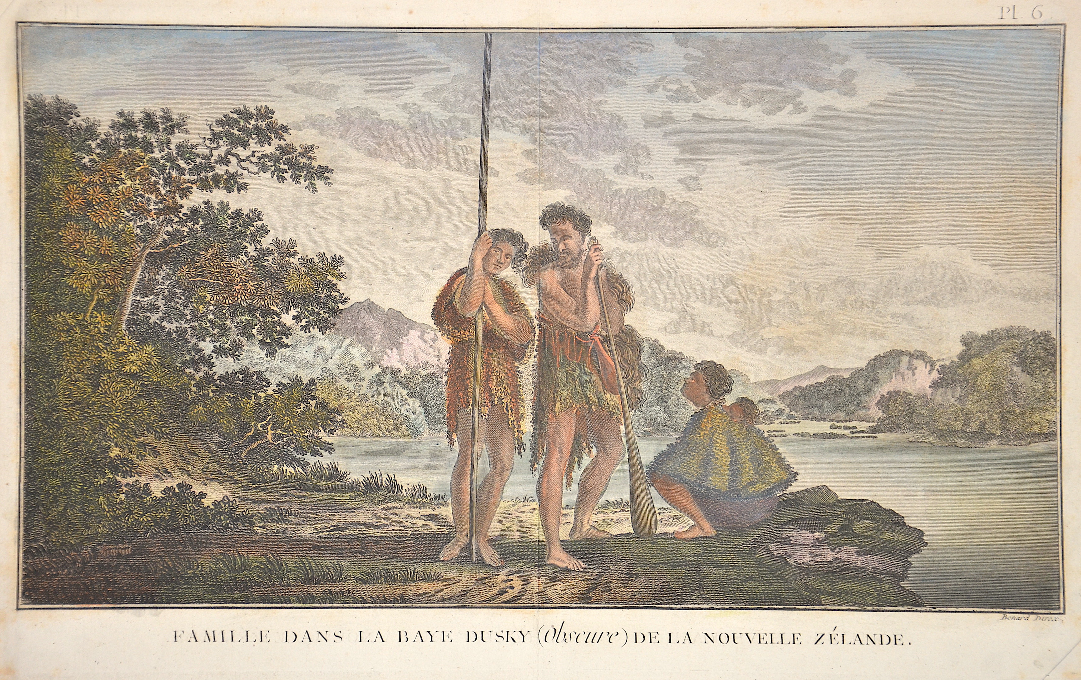 Webber  Famille dans la Baye Dusky (Obseure) de la Nouvelle Zelande.