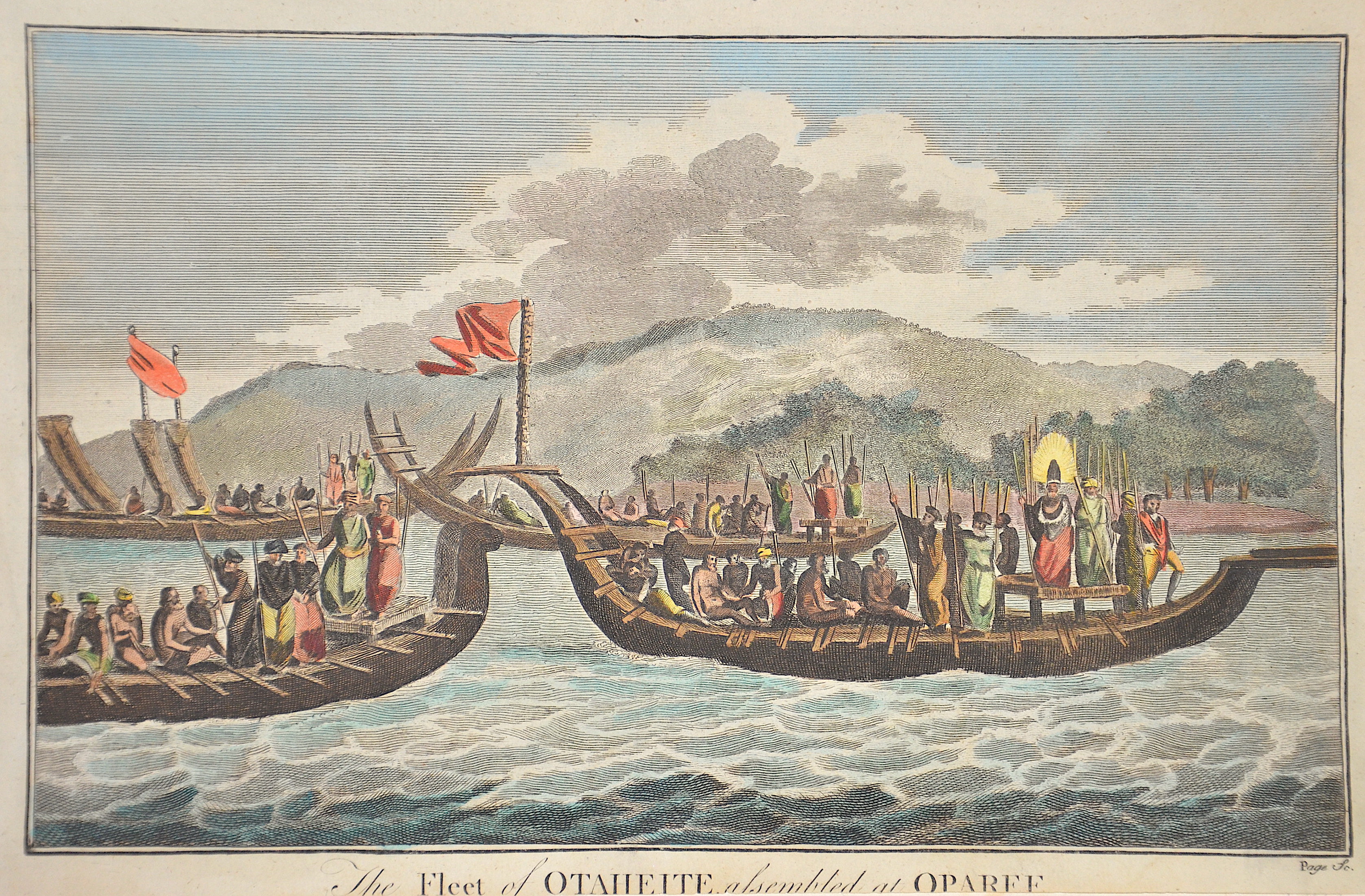 Anderson George William The Fleet of Otaheite assembled at Oparee.