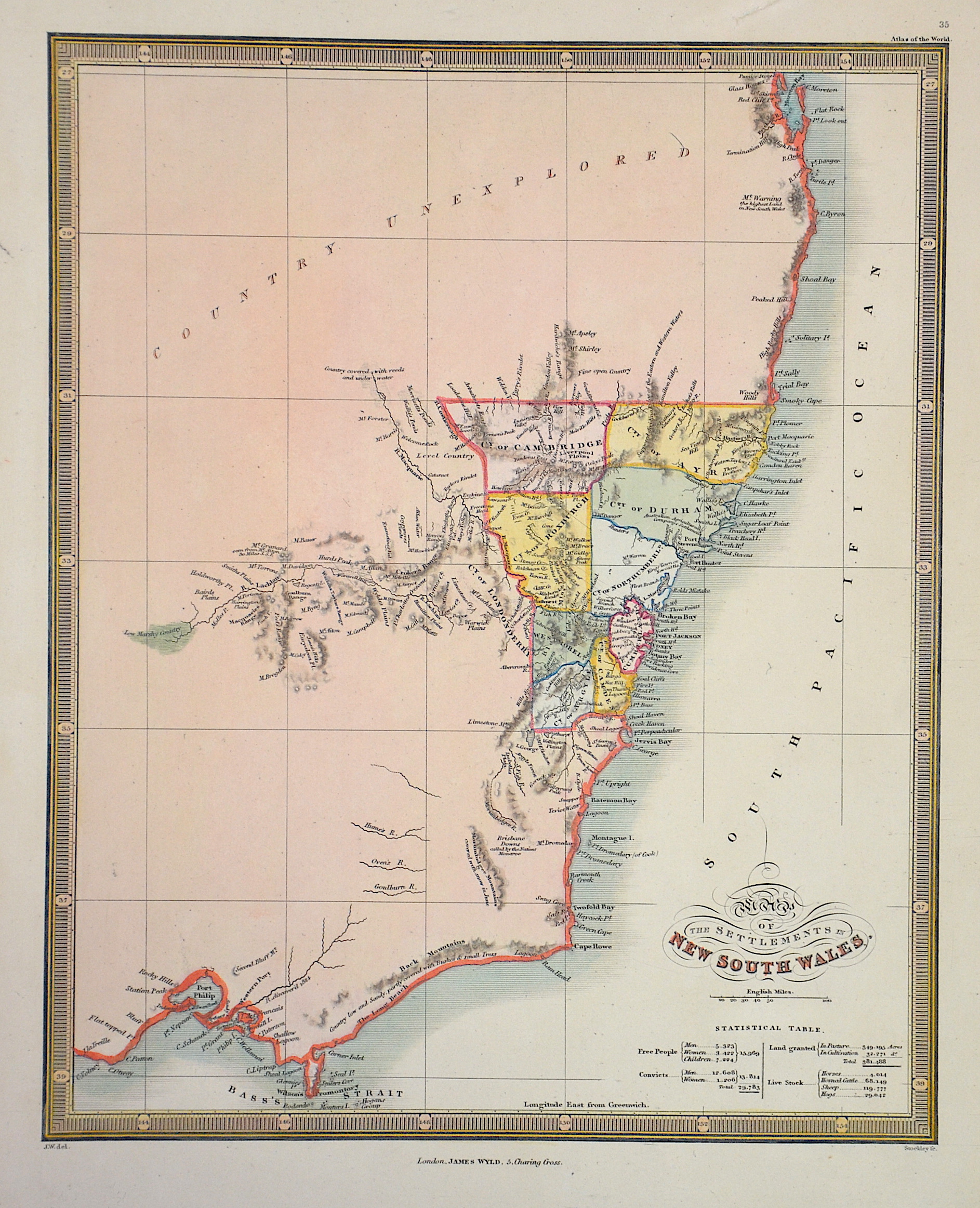 Wyld James Map of the Settlements in New South Wales.