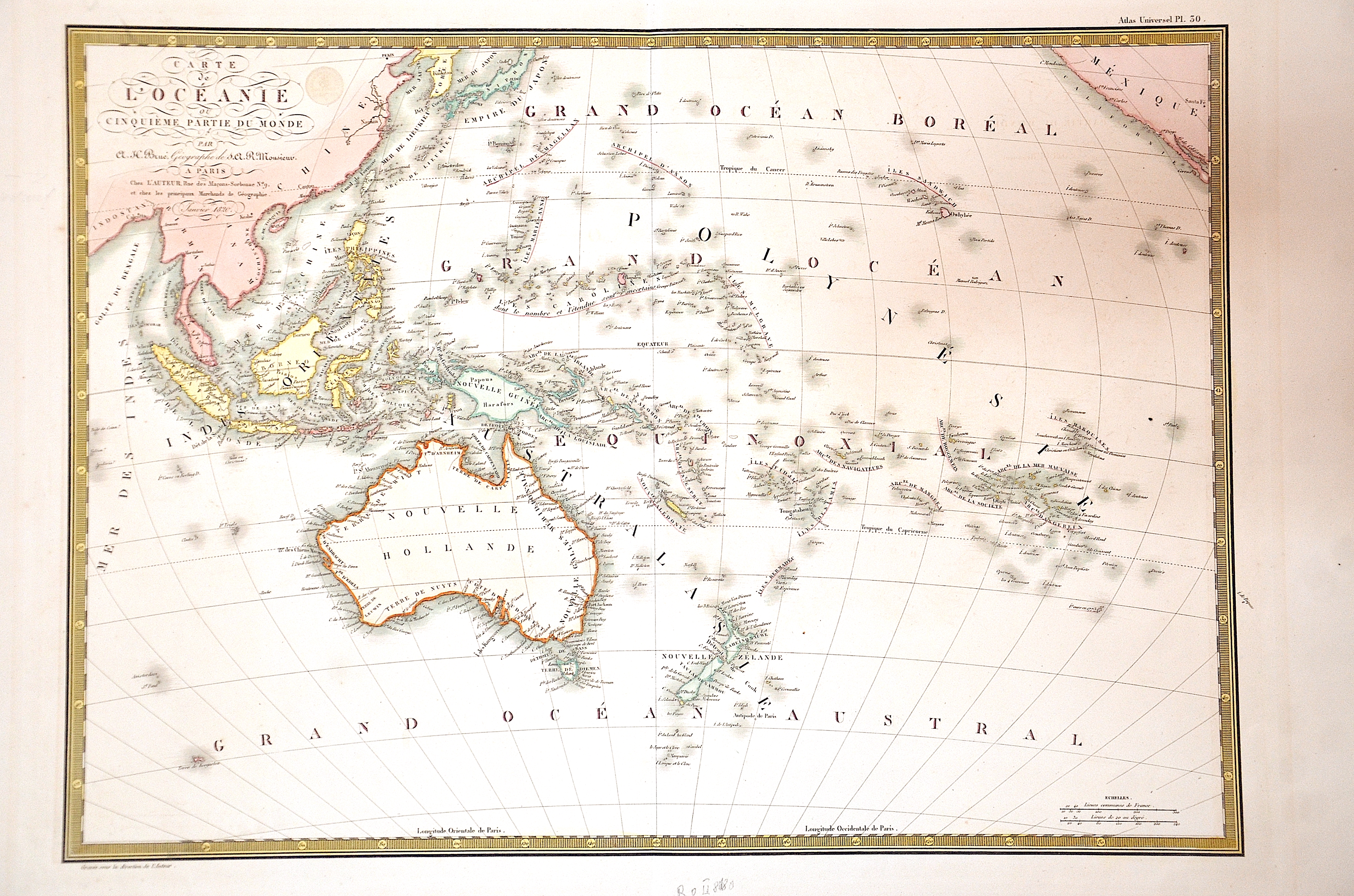 Brué A.H. Carte de l’Océanic ou Cinquieme partie du monde