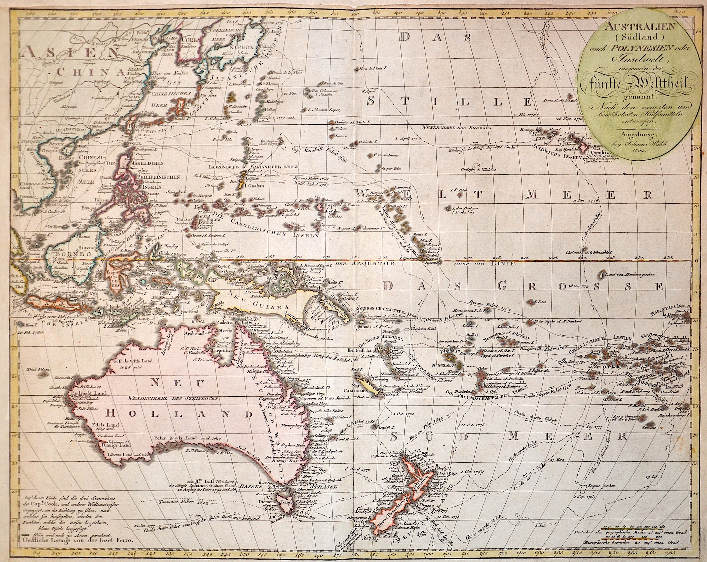 Walch Johann Australien ( Südland) auch Polynesien oder Inselwelt, insgemein der Fünfte Welttheil genannt