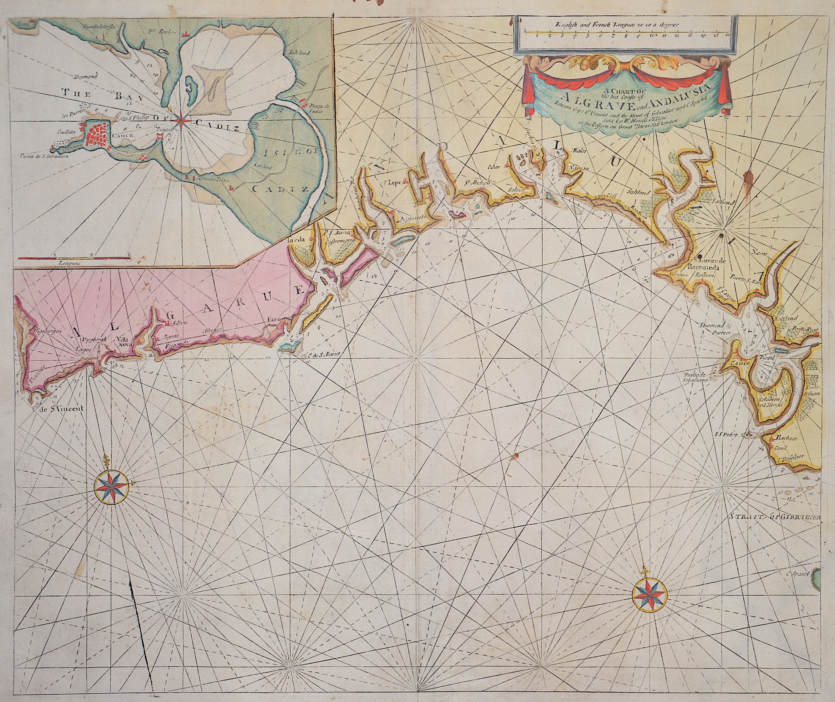Keulen Johannes van A Carte of the See Coast Algrave and Andalusia …