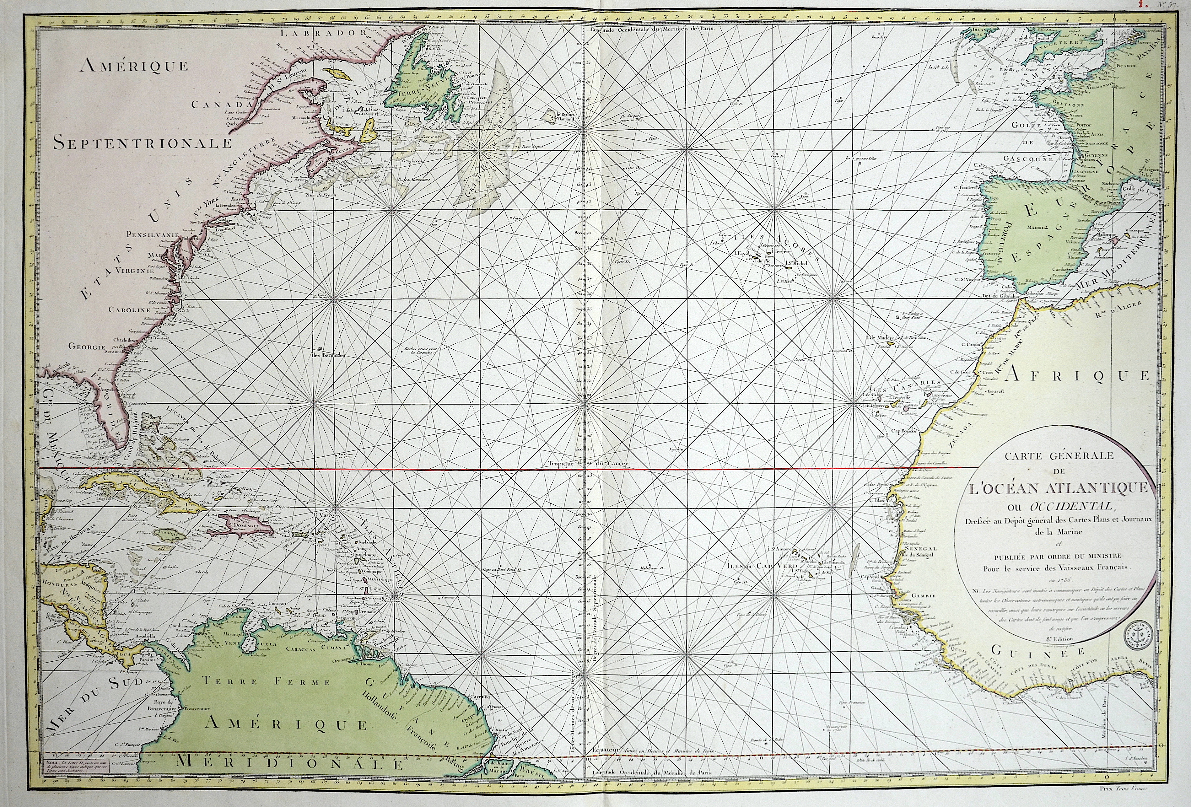 Bellin  Carte Générale de L’Océan Atlantique ou Occidentall,…