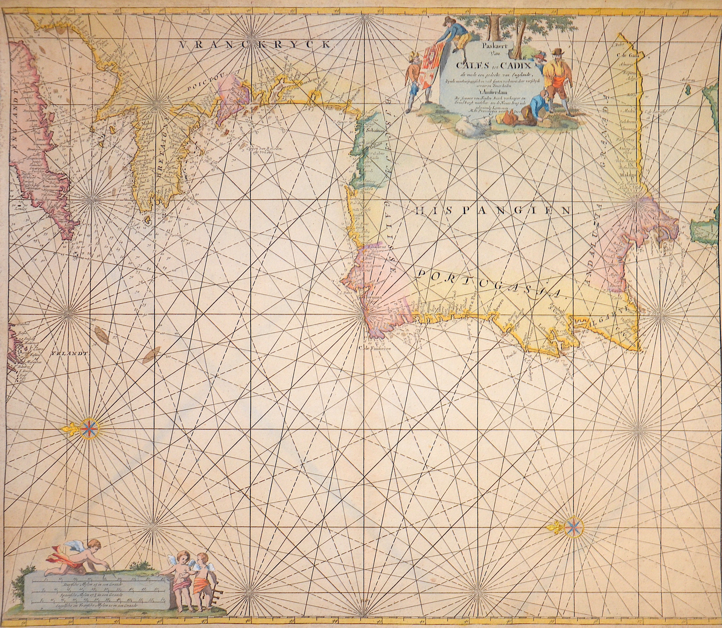 Keulen Paskaert Van Cales tot Cadix als mede een gedeelte van Engelandt,..
