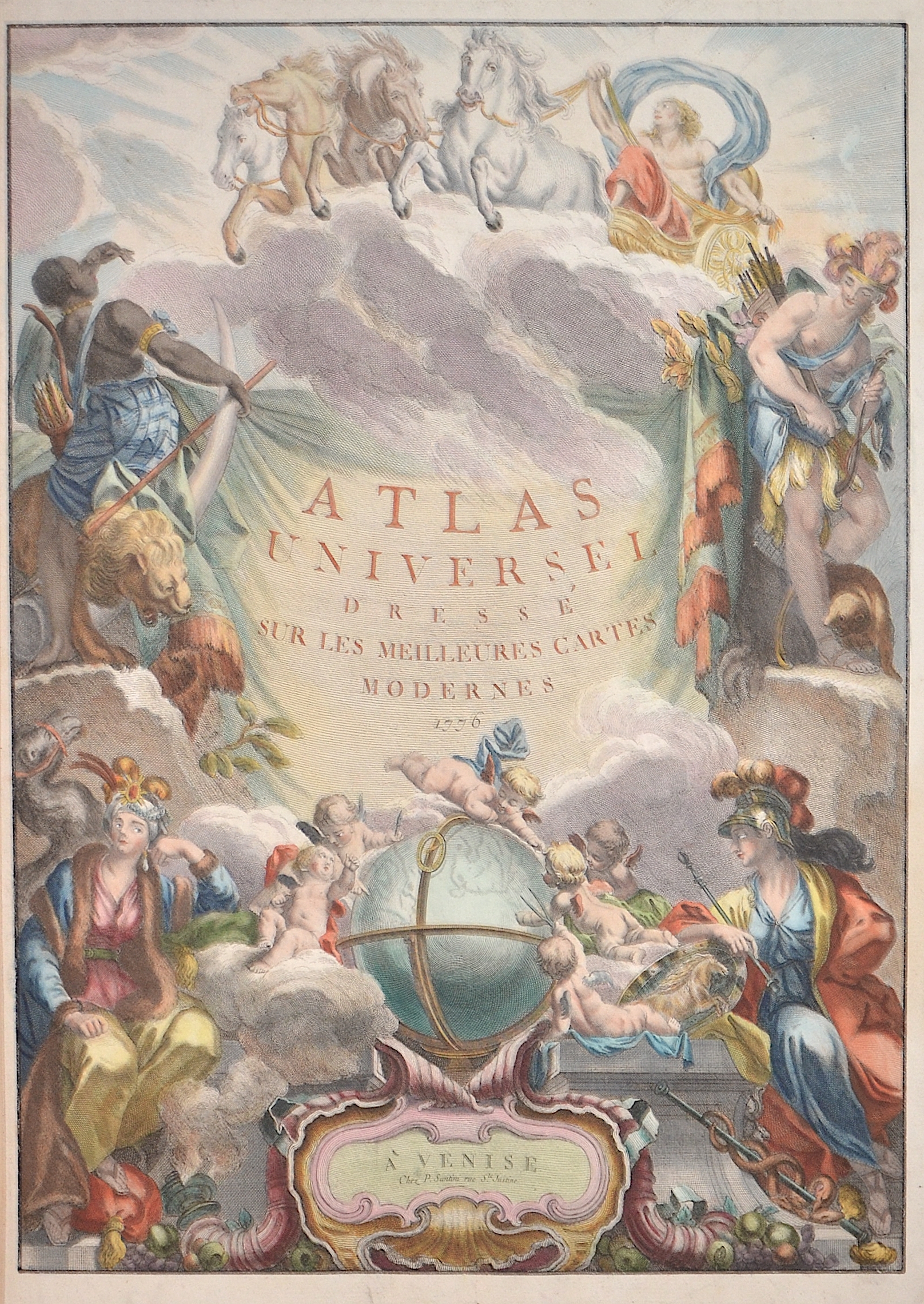 Santini Francois und Paolo Atlas Universel dresse sur les Meilleures Cartes Modernes 1776.