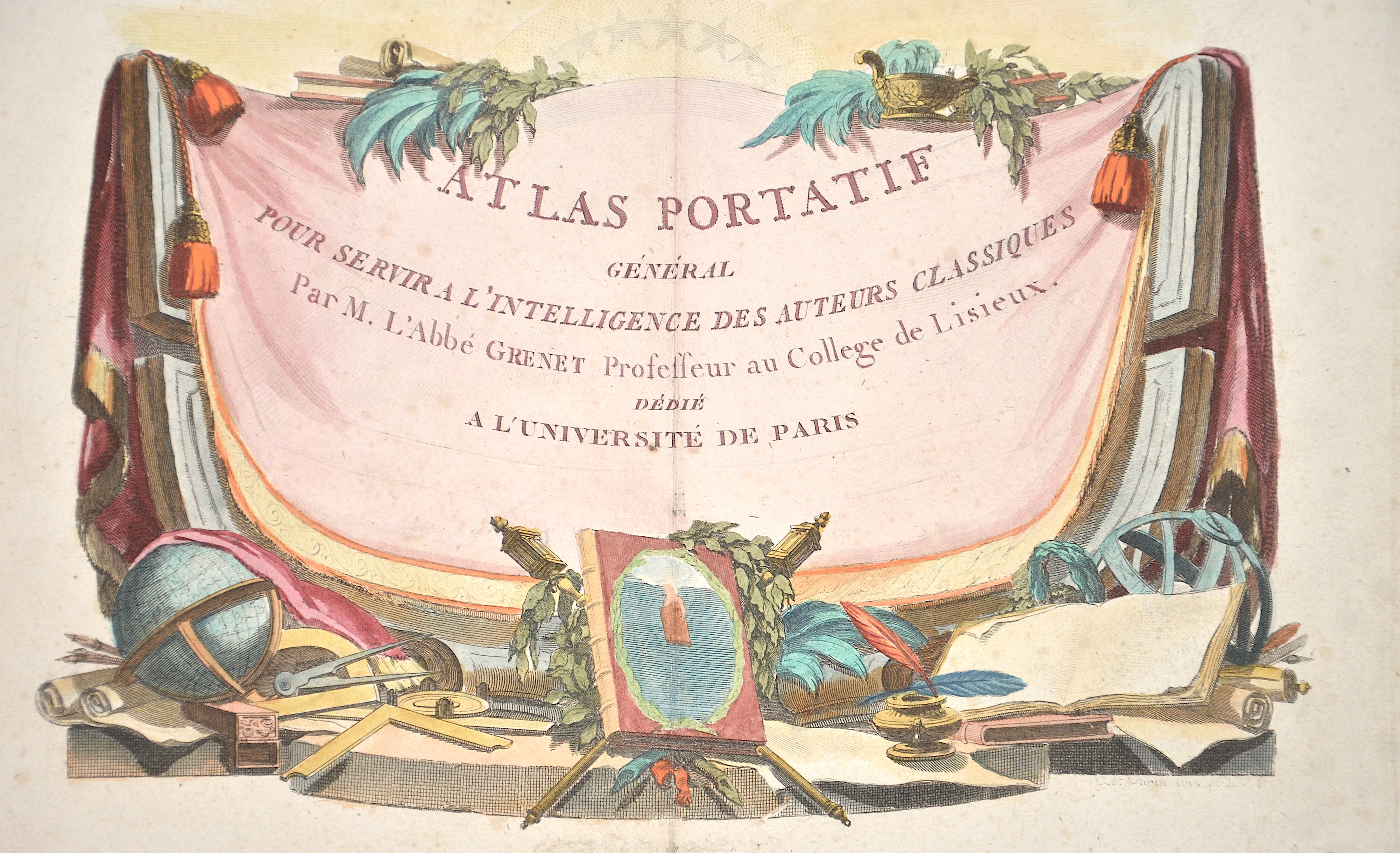 Bonne Rigobert Atlas Portatif General Pour servir a l’intelligence des Auteurs Classiques par M. L’Abbe Grenet..