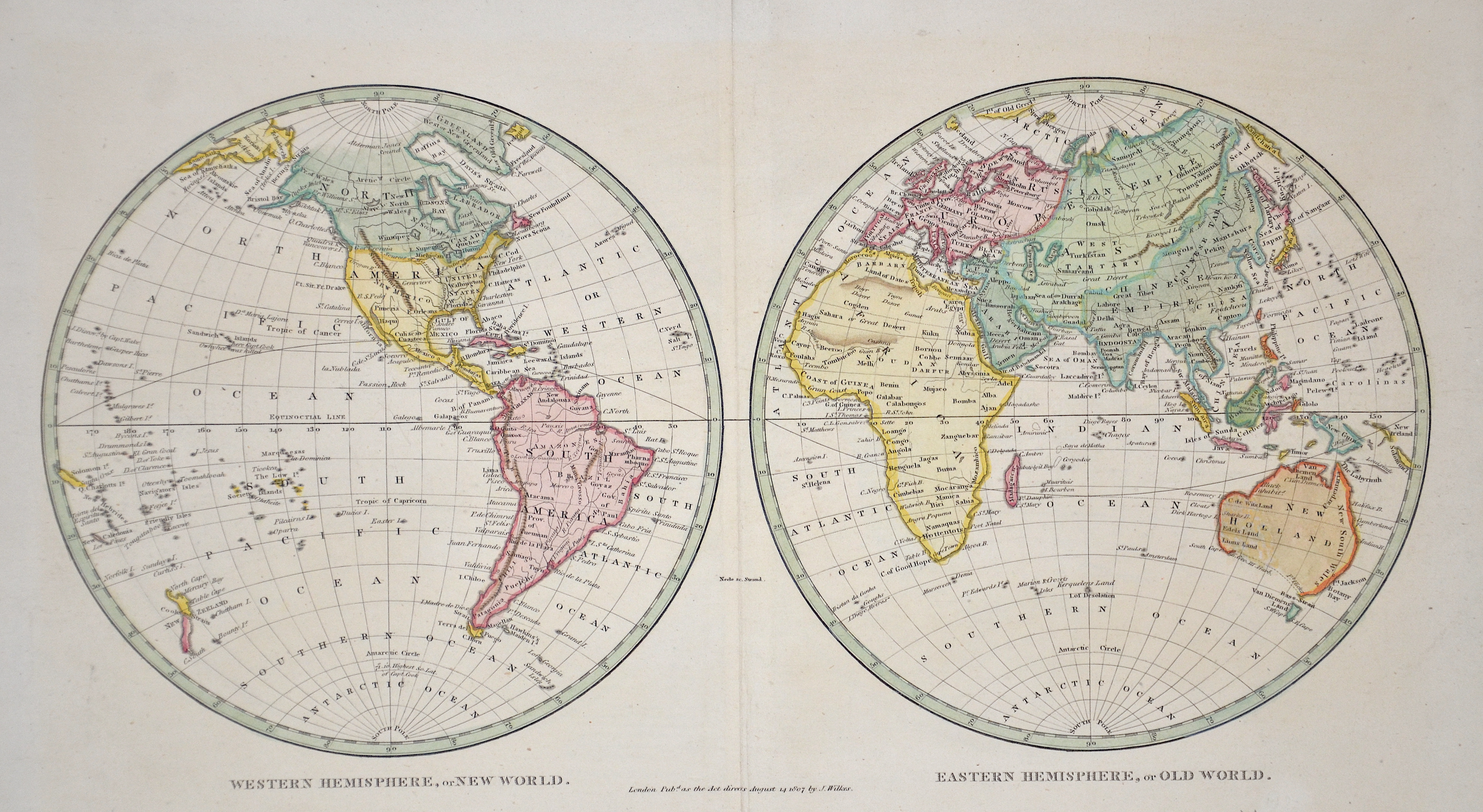 Wilkes J. Western Hemisphere, or New World. Eastern Hemisphere, or Old World.