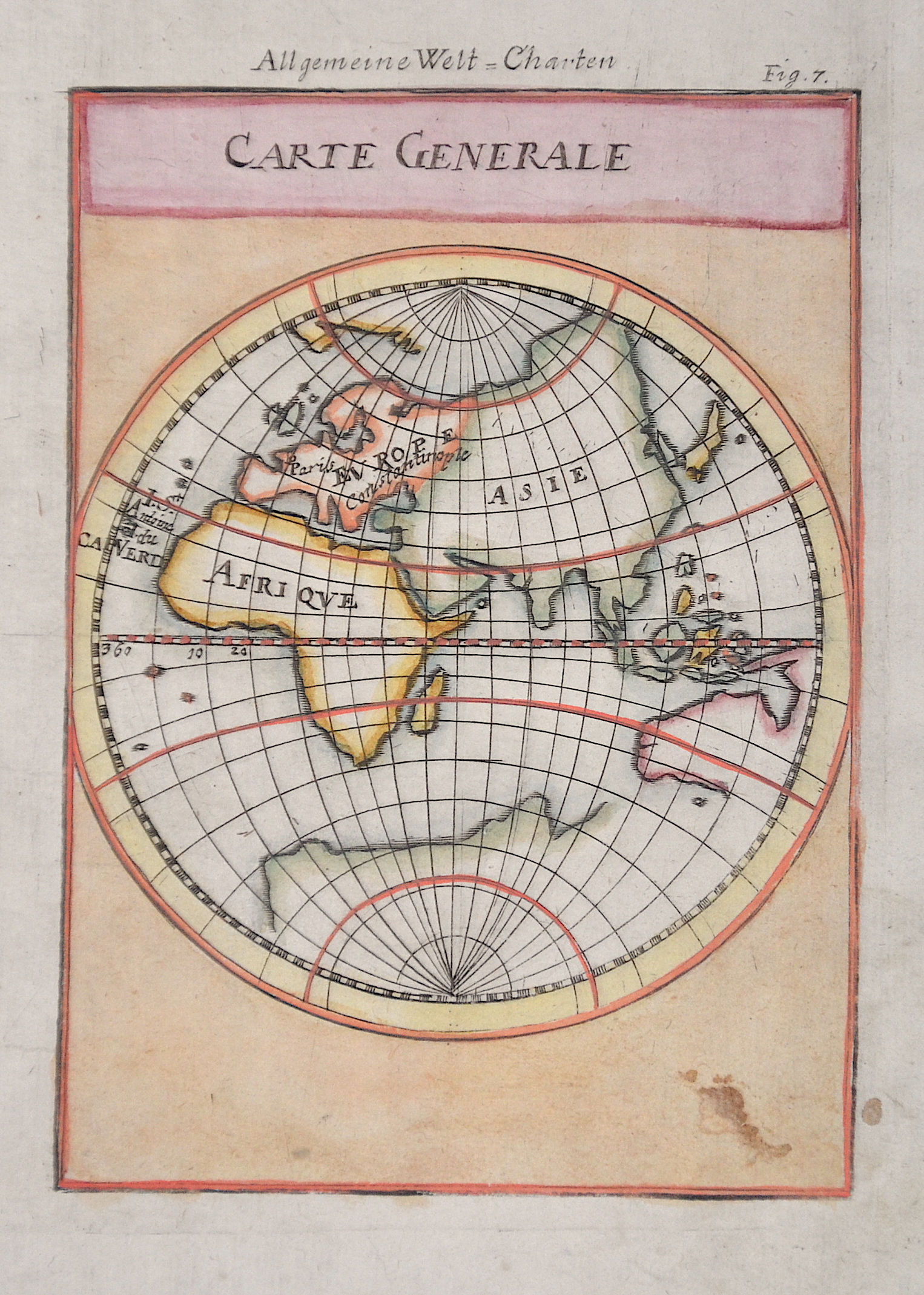Mallet Alain Manesson Allgemeine Welt-Charten Fig. 7. / Carte Generale